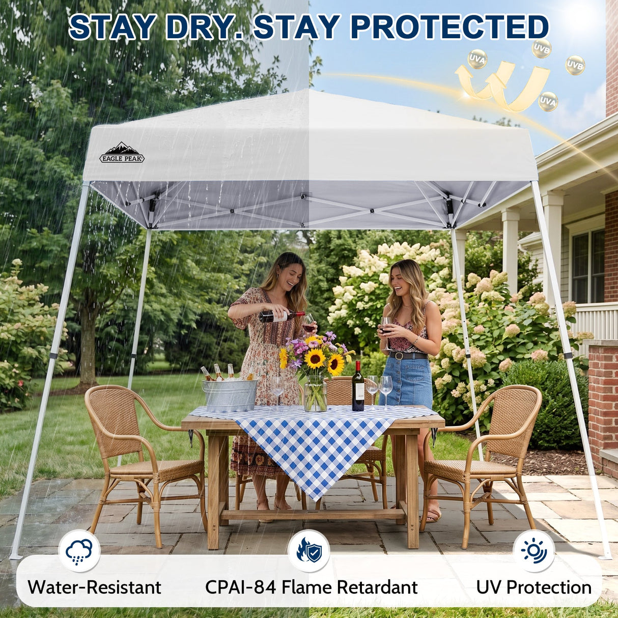 8x8 Slant Leg Pop-up Canopy Tent, Shelter 8x8 Base 6x6 Top - Eagle Peak®