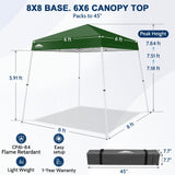 8x8 Slant Leg Pop-up Canopy Tent, Shelter 8x8 Base 6x6 Top - Eagle Peak®