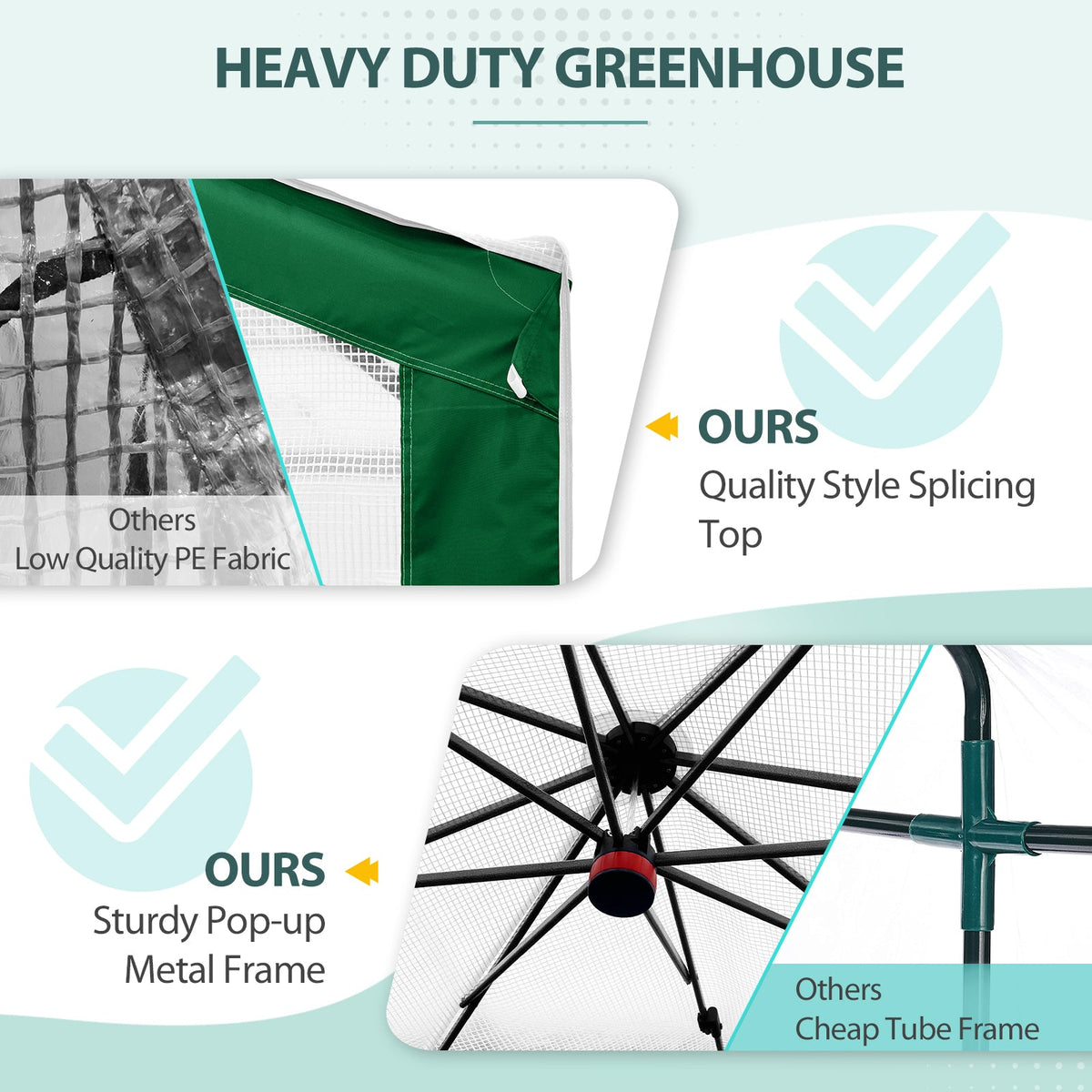 8x8 Walk In Pop Up Greenhouse - Eagle Peak®