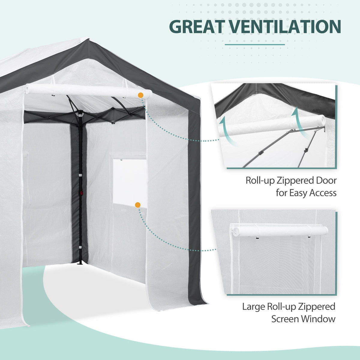 8x8 Walk In Pop Up Greenhouse - Eagle Peak®