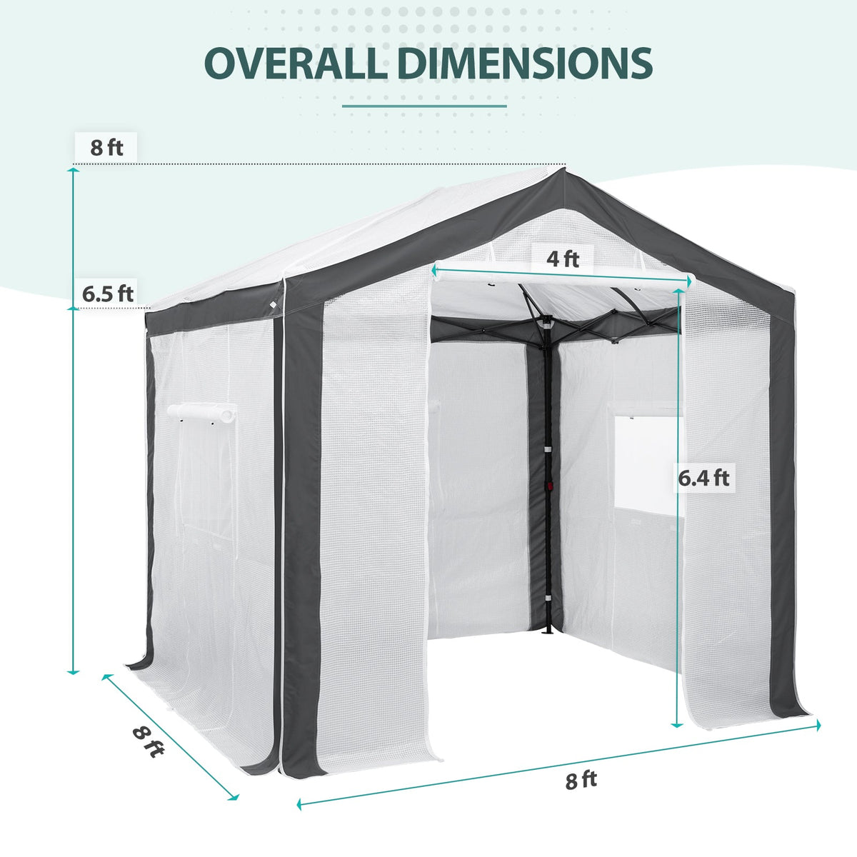 8x8 Walk In Pop Up Greenhouse - Eagle Peak®