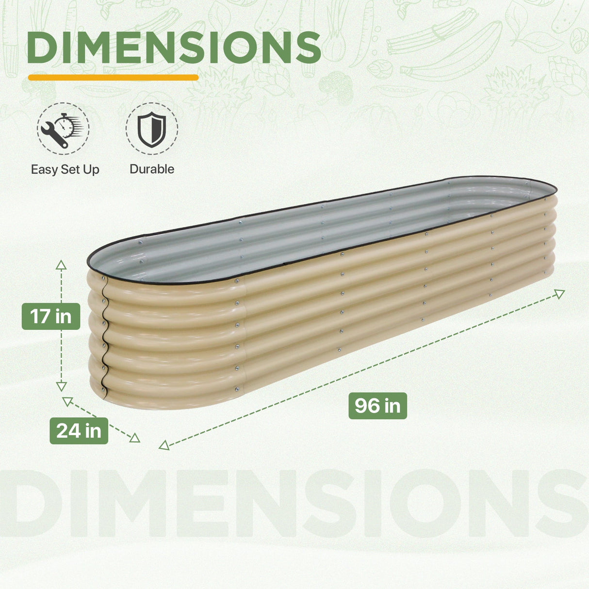 9 in 1 Modular 17in Customizable Elevated Raised Garden Bed, Olive Green - Eagle Peak Custom Canopy Tent