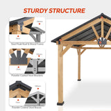 13x11 Cedar Wood Gazebo Hardtop Gazebo