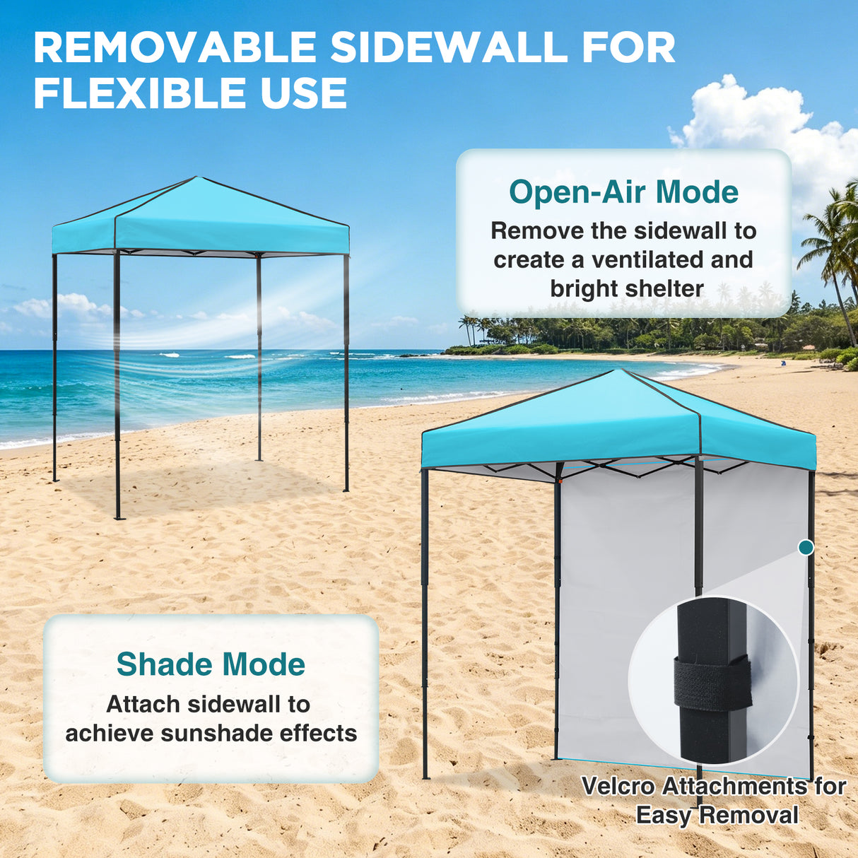 6x4 Instant Pop Up Canopy Tent  with 1 Side Wall Panel