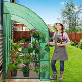 9.9x4.9x7.1 Outdoor Lean to Walk - in Greenhouse with Shelf - Eagle Peak