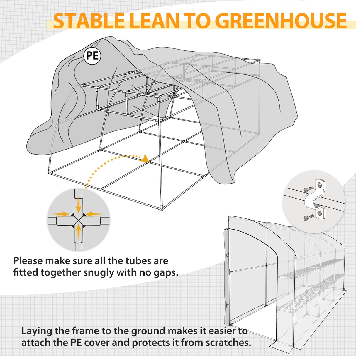 9.9x4.9x7.1 Outdoor Lean to Walk - in Greenhouse with Shelf - Eagle Peak Custom Canopy Tent