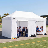 Commercial Heavy Duty 10x15/10x20 Pop Up Canopy, 4 Sidewalls