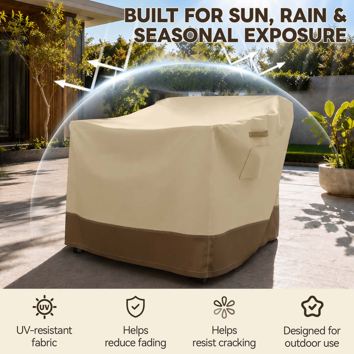Patio Furniture Cover, Single Chair 31.5''W×32''D×28.5''H