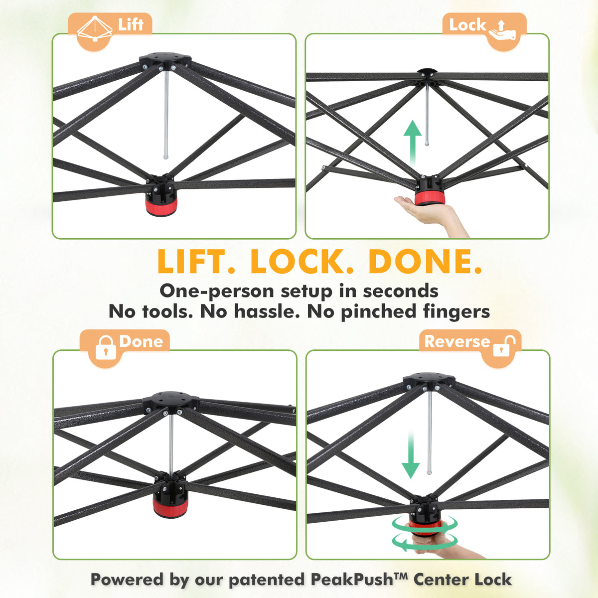 6x6/ 6x8/ 8x8/ 10x10 Pop Up Walk In Greenhouse, Easy Setup, Gable Roof