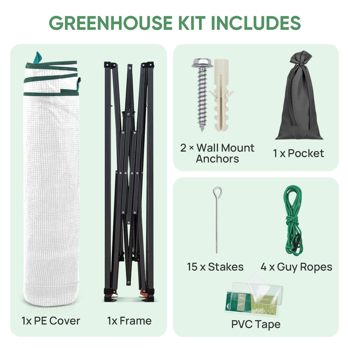 9x4 Easy Setup Pop Up Greenhouse, Lean-To Design - Eagle Peak®