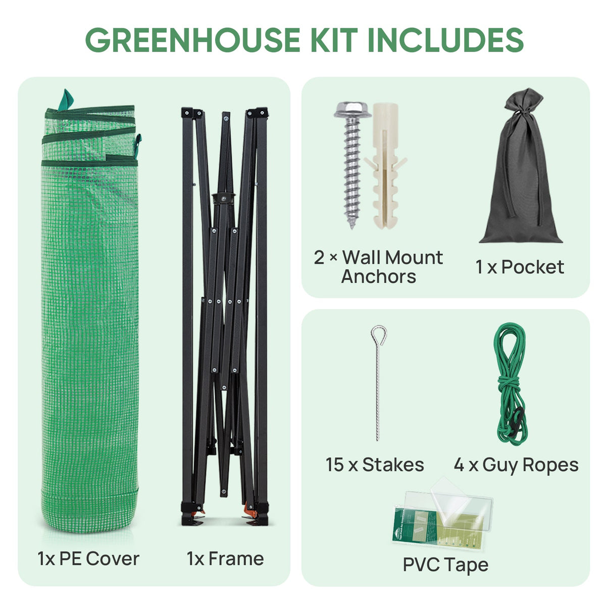 9x4 Easy Setup Pop Up Greenhouse, Lean-To Design - Eagle Peak®