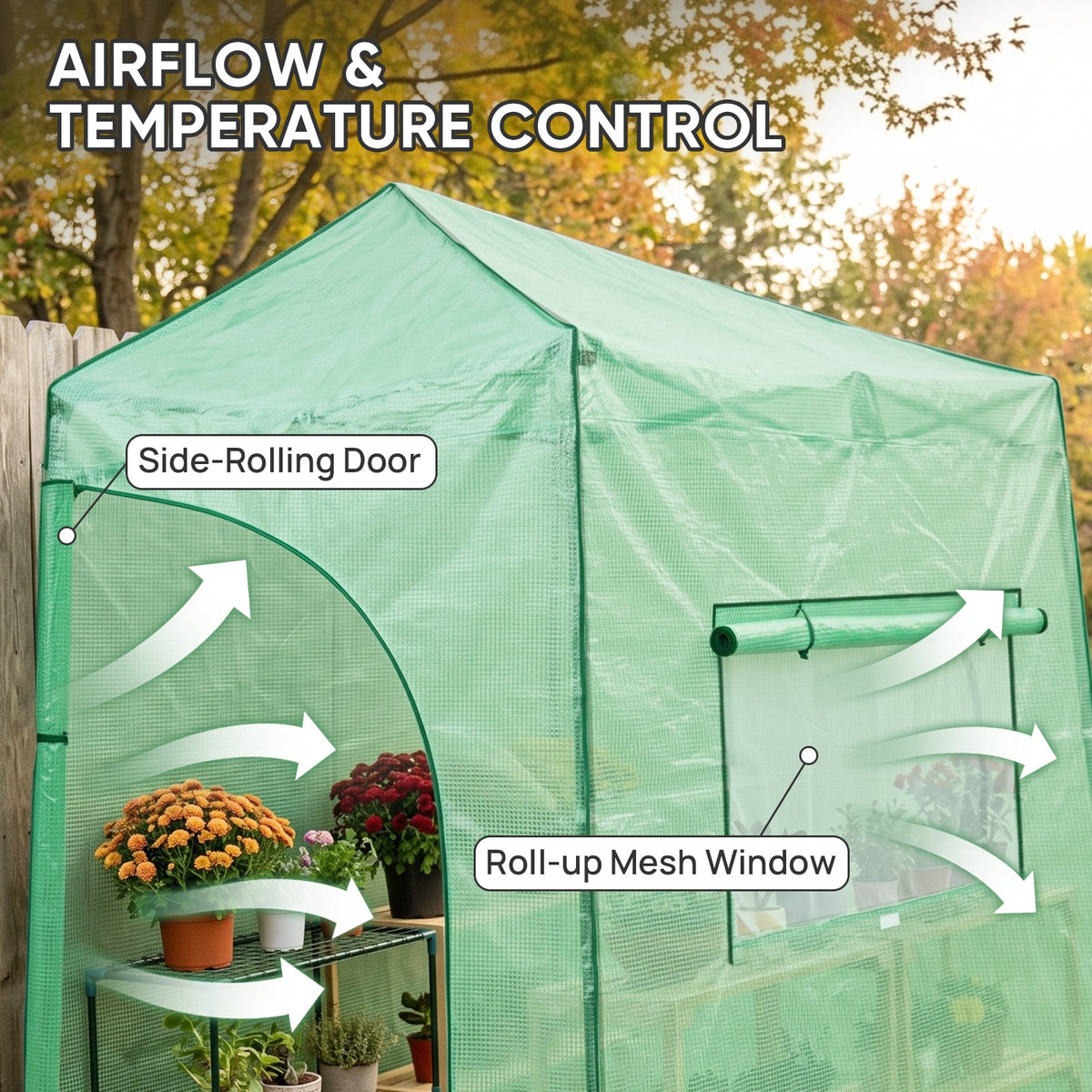 9x4 Easy Setup Pop Up Greenhouse, Lean-To Design - Eagle Peak®