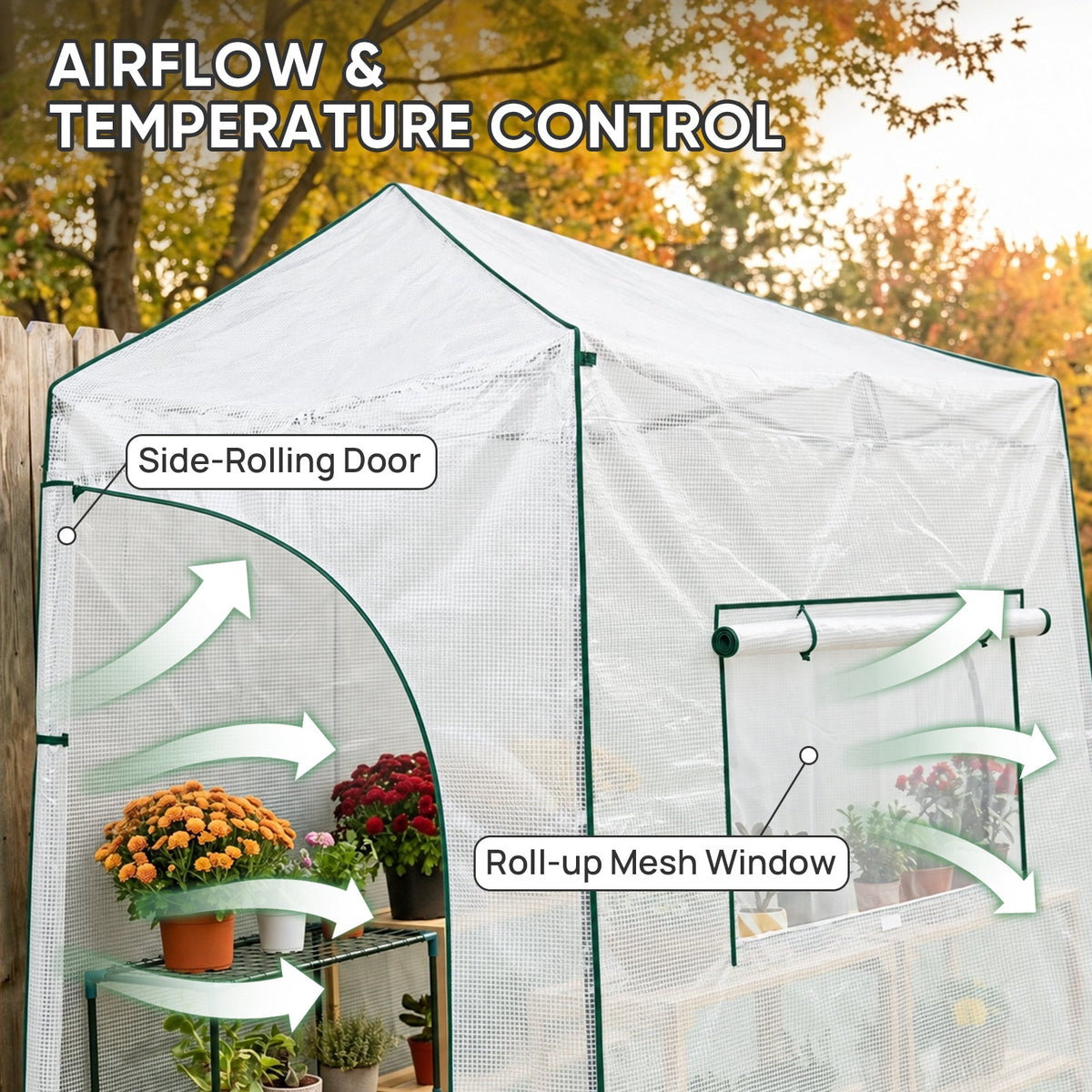 9x4 Easy Setup Pop Up Greenhouse, Lean-To Design - Eagle Peak®