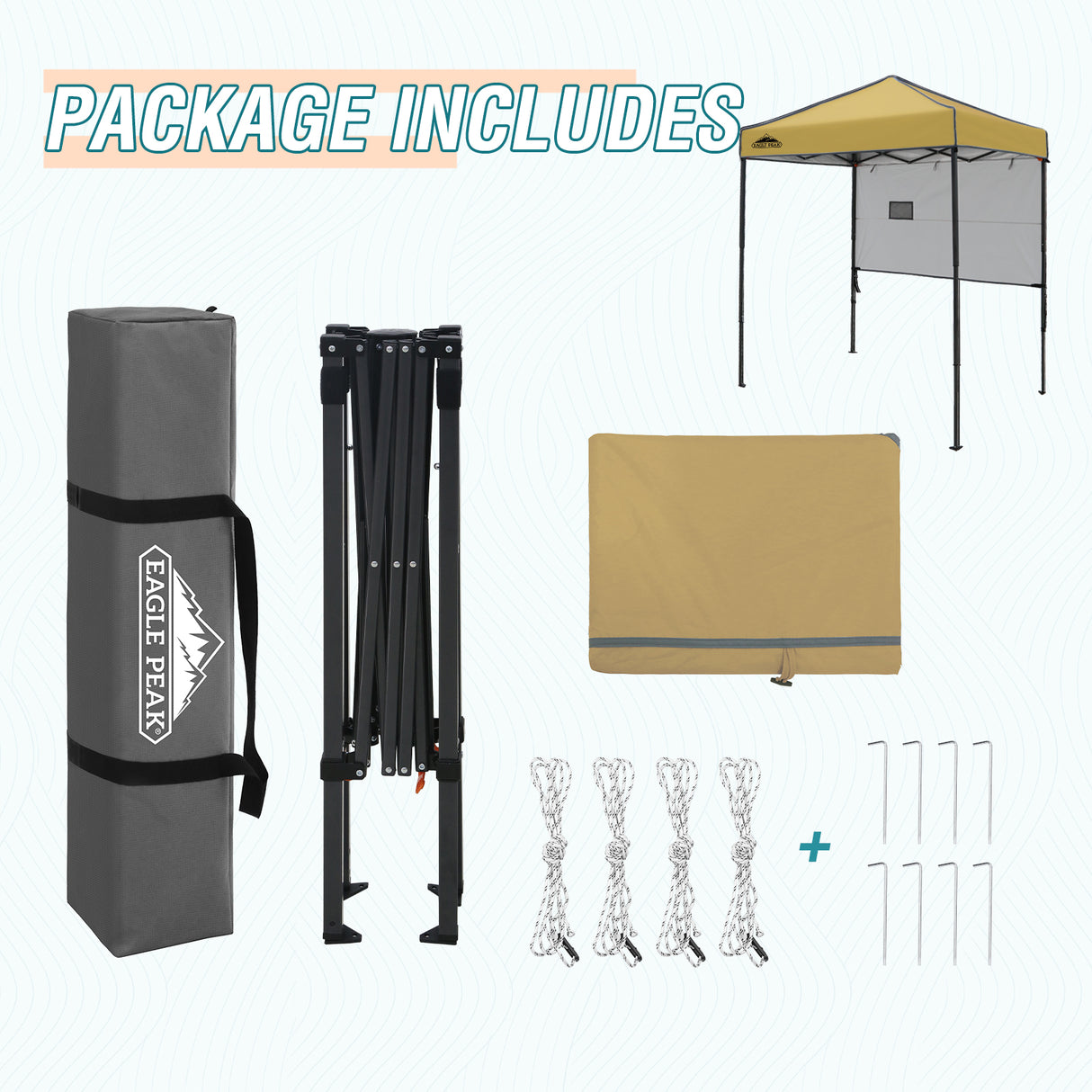 6x4 ft Instant Pop Up Canopy with Adjustable Sun Wall