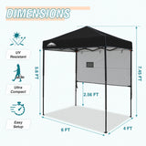 EAGLE PEAK Instant Pop Up Canopy with Adjustable Sun Wall 6x4 ft, Straight Lightweight Compact Portable Tent with Carry Bag - Eagle Peak Canopy and Outdoor Products