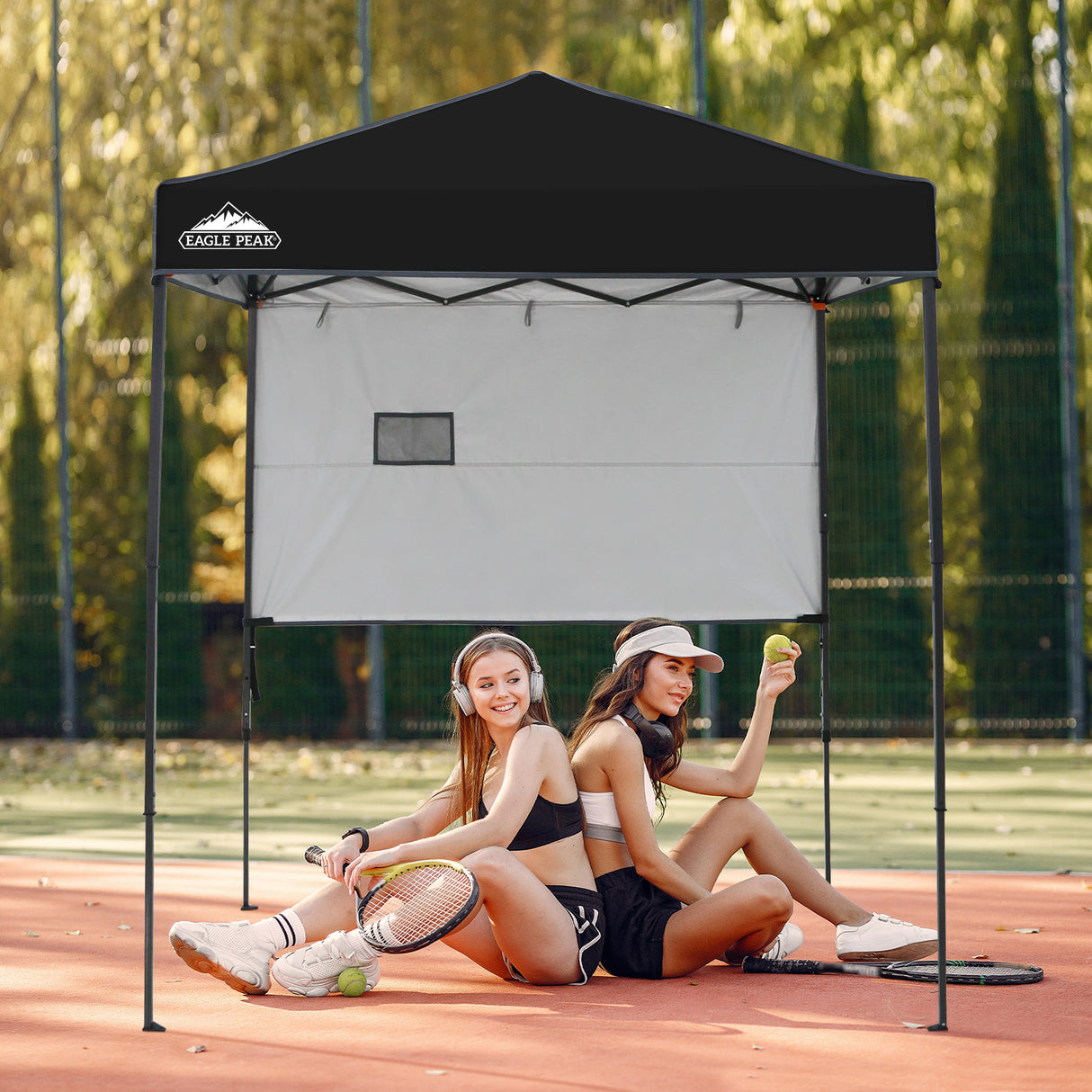 EAGLE PEAK Instant Pop Up Canopy with Adjustable Sun Wall 6x4 ft, Straight Lightweight Compact Portable Tent with Carry Bag - Eagle Peak Canopy and Outdoor Products