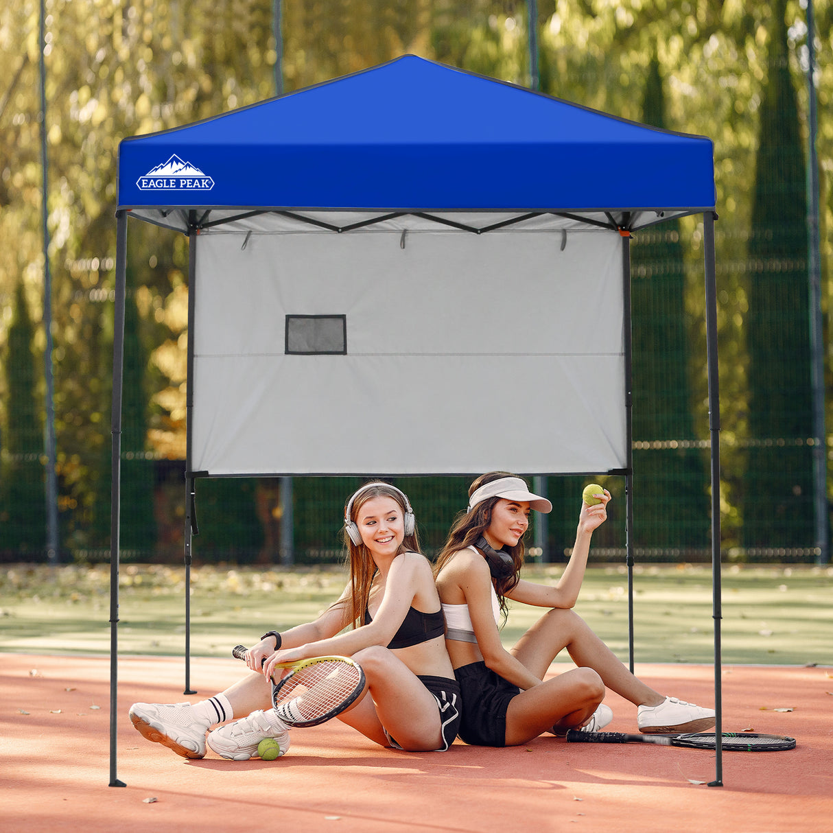 EAGLE PEAK Instant Pop Up Canopy with Adjustable Sun Wall 6x4 ft, Straight Lightweight Compact Portable Tent with Carry Bag - Eagle Peak Canopy and Outdoor Products