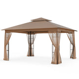 Patio Soft Top Gazebo with Mosquito Netting 13x11 at Top, 12x10 Footprint