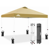 EAGLE PEAK E100/O100 Easy Setup 10x10 Straight Leg Pop Up Canopy Tent with 100 Sqft of Shade