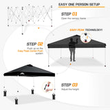 EAGLE PEAK E100/O100 Easy Setup 10x10 Straight Leg Pop Up Canopy Tent with 100 Sqft of Shade