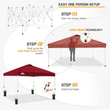 EAGLE PEAK E100/O100 Easy Setup 10x10 Straight Leg Pop Up Canopy Tent with 100 Sqft of Shade