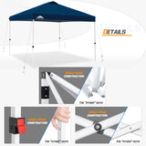 Easy Setup Straight Leg 10x10 Pop Up Canopy Tent w/ 100 sqft of Shade