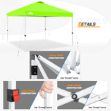 Easy Setup Straight Leg 10x10 Pop Up Canopy Tent w/ 100 sqft of Shade