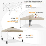 EAGLE PEAK E100/O100 Easy Setup 10x10 Straight Leg Pop Up Canopy Tent with 100 Sqft of Shade