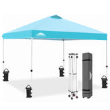 EAGLE PEAK E100/O100 Easy Setup 10x10 Straight Leg Pop Up Canopy Tent with 100 Sqft of Shade