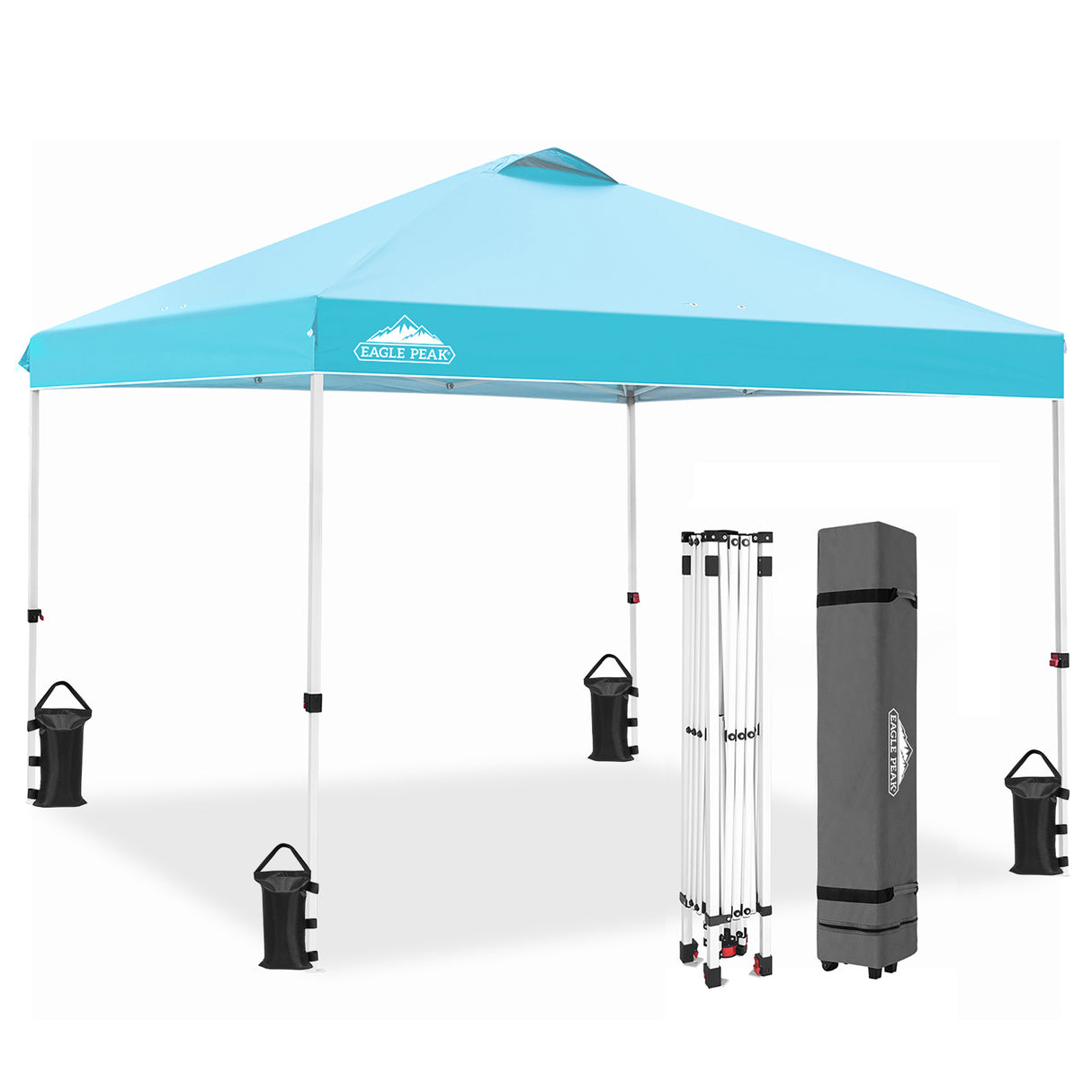 Easy Setup Straight Leg 10x10 Pop Up Canopy Tent w/ 100 sqft of Shade