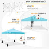 EAGLE PEAK E100/O100 Easy Setup 10x10 Straight Leg Pop Up Canopy Tent with 100 Sqft of Shade