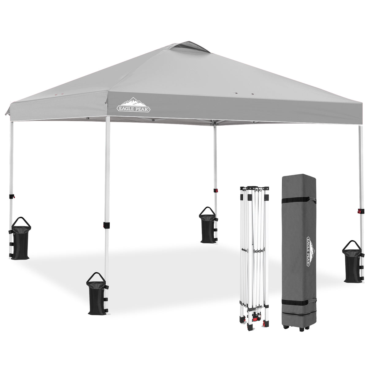 Easy Setup Straight Leg 10x10 Pop Up Canopy Tent w/ 100 sqft of Shade