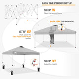 EAGLE PEAK E100/O100 Easy Setup 10x10 Straight Leg Pop Up Canopy Tent with 100 Sqft of Shade