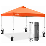 EAGLE PEAK E100/O100 Easy Setup 10x10 Straight Leg Pop Up Canopy Tent with 100 Sqft of Shade