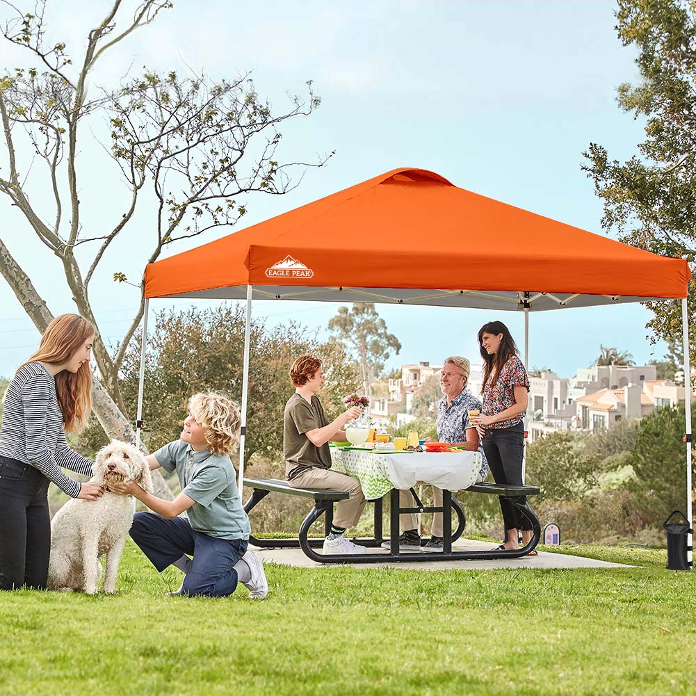 Easy Setup Straight Leg 10x10 Pop Up Canopy Tent w/ 100 sqft of Shade