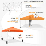 EAGLE PEAK E100/O100 Easy Setup 10x10 Straight Leg Pop Up Canopy Tent with 100 Sqft of Shade