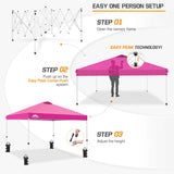 EAGLE PEAK E100/O100 Easy Setup 10x10 Straight Leg Pop Up Canopy Tent with 100 Sqft of Shade