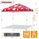 EAGLE PEAK E100/O100 Easy Setup 10x10 Straight Leg Pop Up Canopy Tent with 100 Sqft of Shade