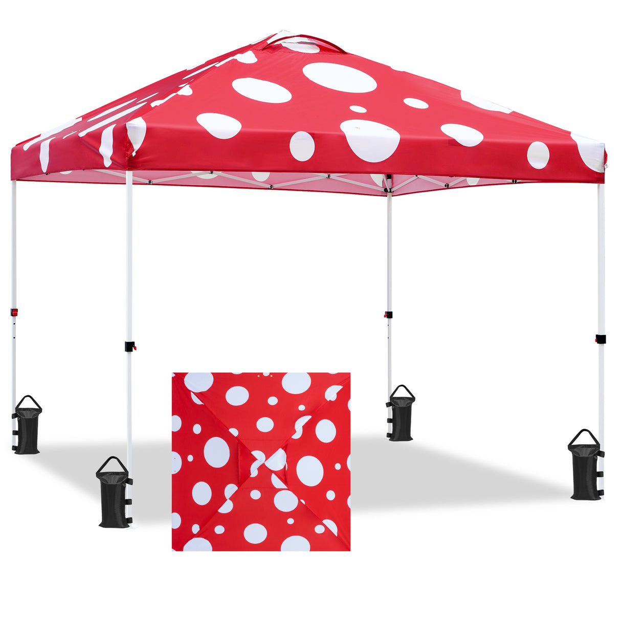 EAGLE PEAK E100/O100 Easy Setup 10x10 Straight Leg Pop Up Canopy Tent with Graphix Top