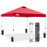 EAGLE PEAK E100/O100 Easy Setup 10x10 Straight Leg Pop Up Canopy Tent with 100 Sqft of Shade