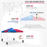 EAGLE PEAK E100/O100 Easy Setup 10x10 Straight Leg Pop Up Canopy Tent with 100 Sqft of Shade