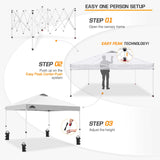 EAGLE PEAK E100/O100 Easy Setup 10x10 Straight Leg Pop Up Canopy Tent with 100 Sqft of Shade