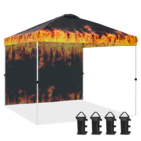 EAGLE PEAK 10x10 Commercial Pop up Canopy Tent with One Detachable Sidewall