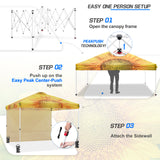 EAGLE PEAK 10x10 Commercial Pop up Canopy Tent with One Detachable Sidewall