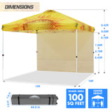 10x10 Commercial Pop up Canopy with 1 Sidewall, - Eagle Peak Custom Canopy Tent