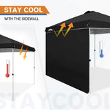 EAGLE PEAK 10x10 Commercial Pop up Canopy Tent with One Detachable Sidewall