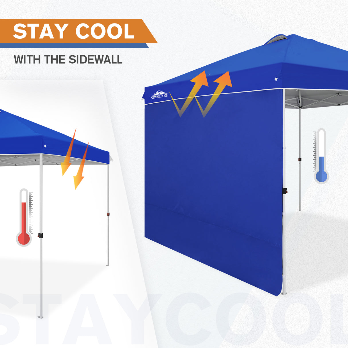 EAGLE PEAK 10x10 Commercial Pop up Canopy Tent with One Detachable Sidewall