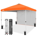 EAGLE PEAK 10x10 Commercial Pop up Canopy Tent with One Detachable Sidewall