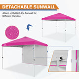 EAGLE PEAK 10x10 Commercial Pop up Canopy Tent with One Detachable Sidewall