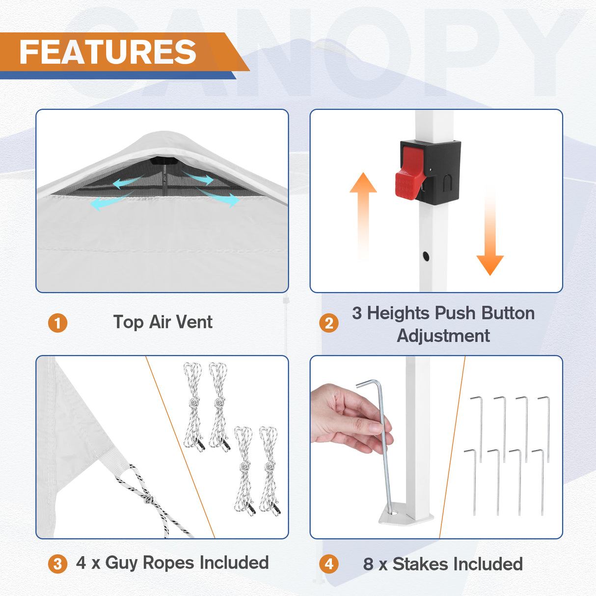 EAGLE PEAK 10x10 Commercial Pop up Canopy Tent with One Detachable Sidewall